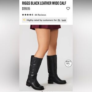 Steve Madden *wide calf* Black Leather Boots - worn once